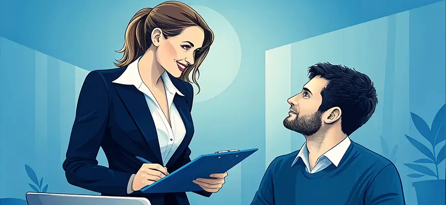 Девушка пытается понравится мужчине на работе