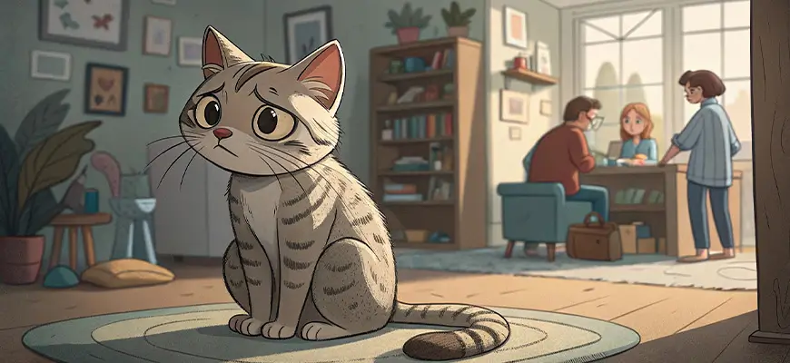 на кота не обращают внимание 