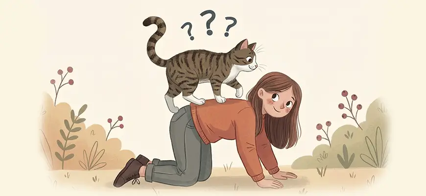 кот мнет лапами хозяйку